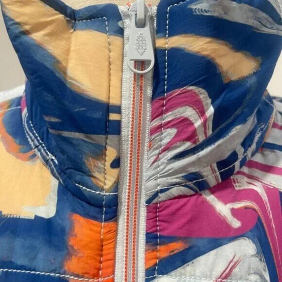 Free People Pippa Printed Packable Puffer Jacket Blue Multi NWT Size X Small - Picture 7 of 11